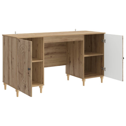 Desk with Shelf Artisan Oak 142.5 x 50 x 75 cm Engineered Wood
