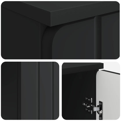 Desk with Shelf Black 142.5 x 50 x 75 cm Engineered Wood