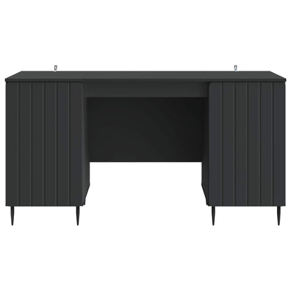 Desk with Shelf Black 142.5 x 50 x 75 cm Engineered Wood