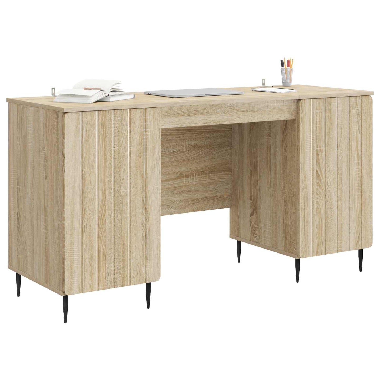 Desk with Shelf Sonoma Oak 142.5 x 50 x 75 cm Engineered Wood
