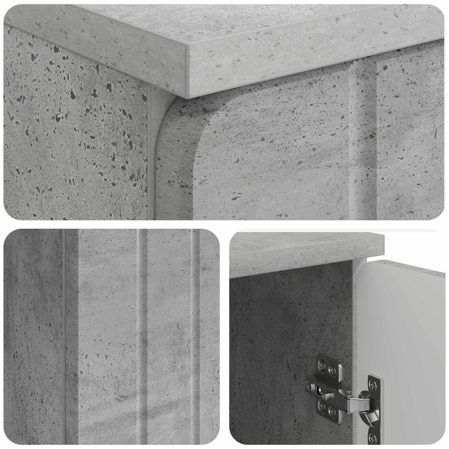 Desk with Door Concrete Grey 142.5 x 50 x 75 cm Engineered Wood