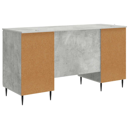 Desk with Door Concrete Grey 142.5 x 50 x 75 cm Engineered Wood