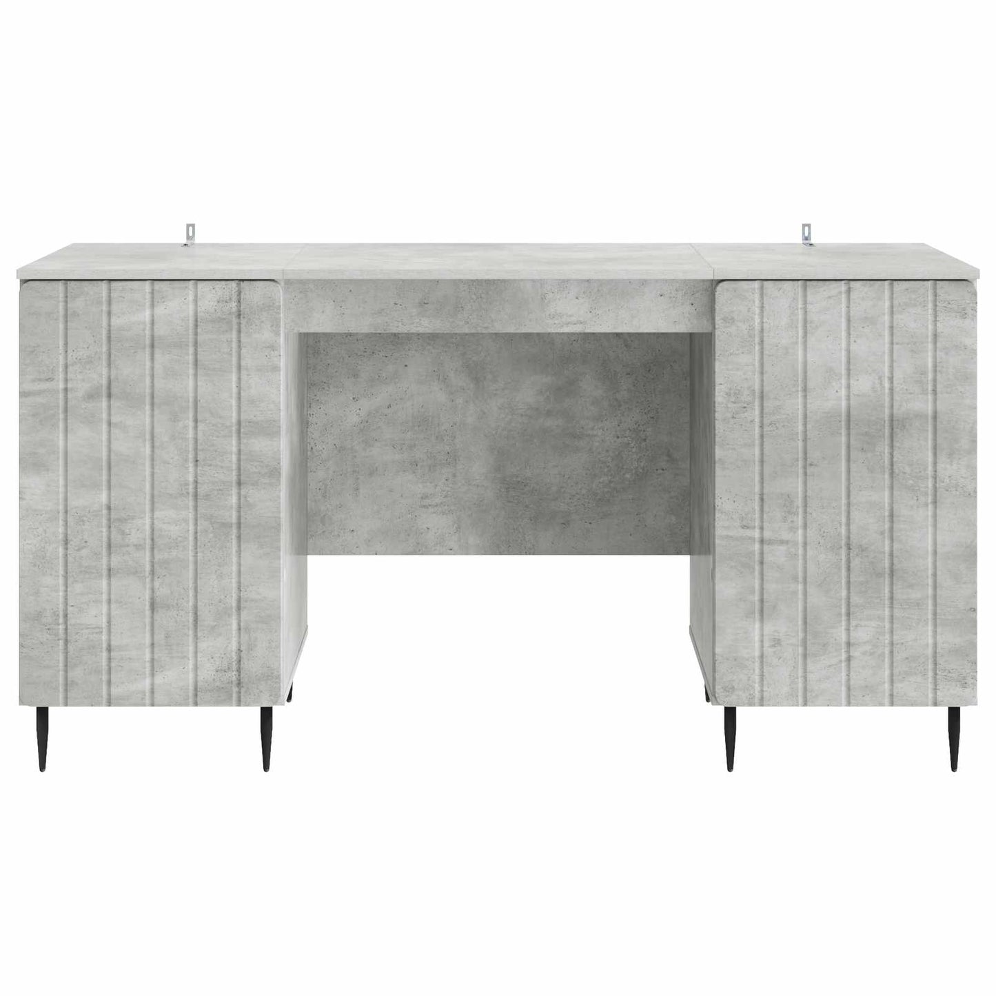 Desk with Door Concrete Grey 142.5 x 50 x 75 cm Engineered Wood