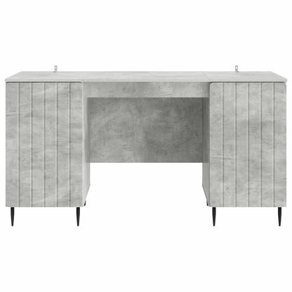 Desk with Door Concrete Grey 142.5 x 50 x 75 cm Engineered Wood