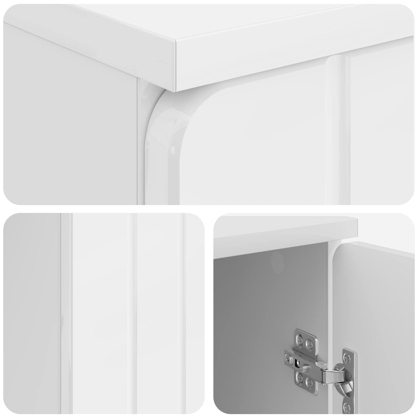 Desk High Gloss White 142.5 x 50 x 75 cm Engineered Wood