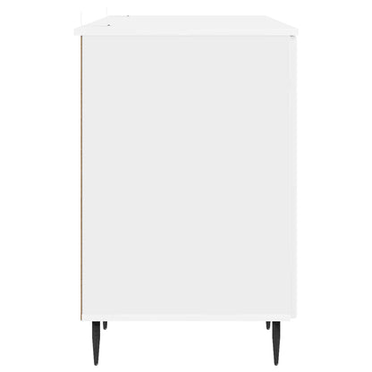 Desk High Gloss White 142.5 x 50 x 75 cm Engineered Wood