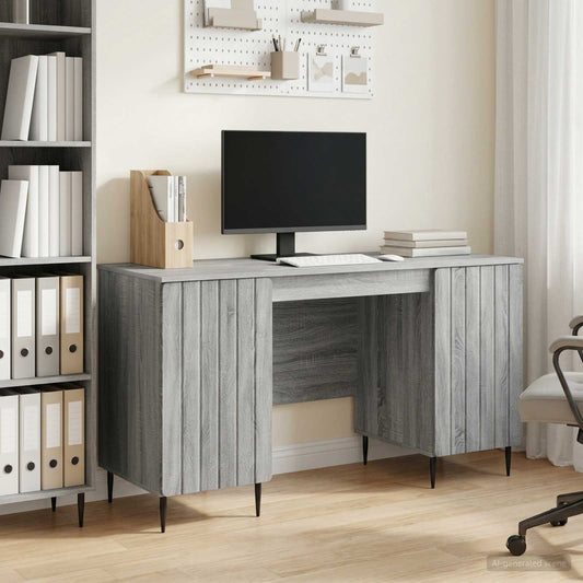 Desk with Shelf Grey Sonoma 142.5 x 50 x 75 cm Engineered Wood