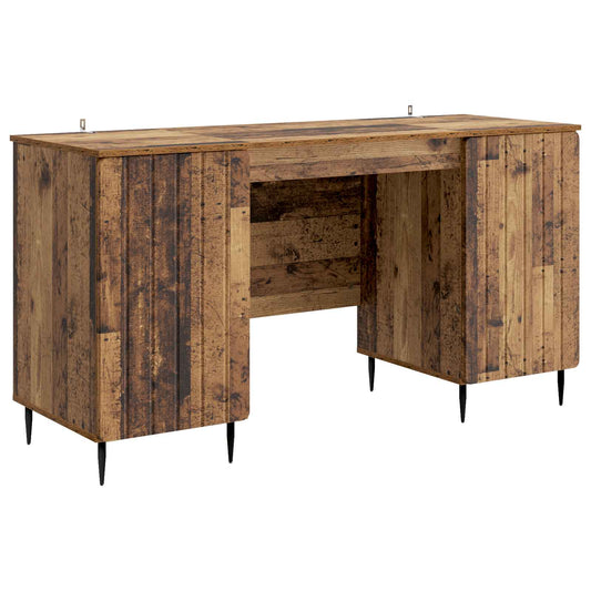Desk with Shelf Old Wood 142.5 x 50 x 75 cm Engineered Wood