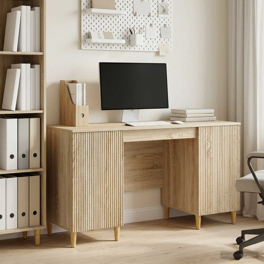 Desk with Shelf Sonoma Oak 142.5 x 50 x 75 cm Engineered Wood