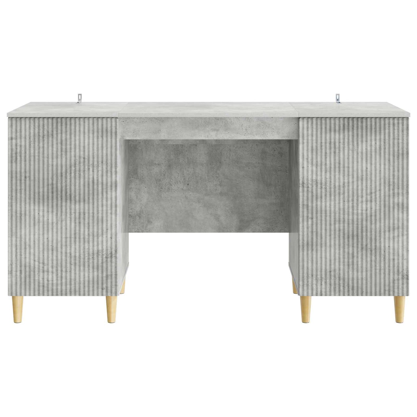 Desk with Door Concrete Grey 142.5 x 50 x 75 cm Engineered Wood