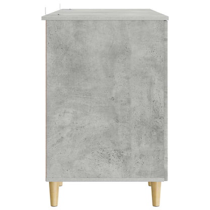 Desk with Door Concrete Grey 142.5 x 50 x 75 cm Engineered Wood