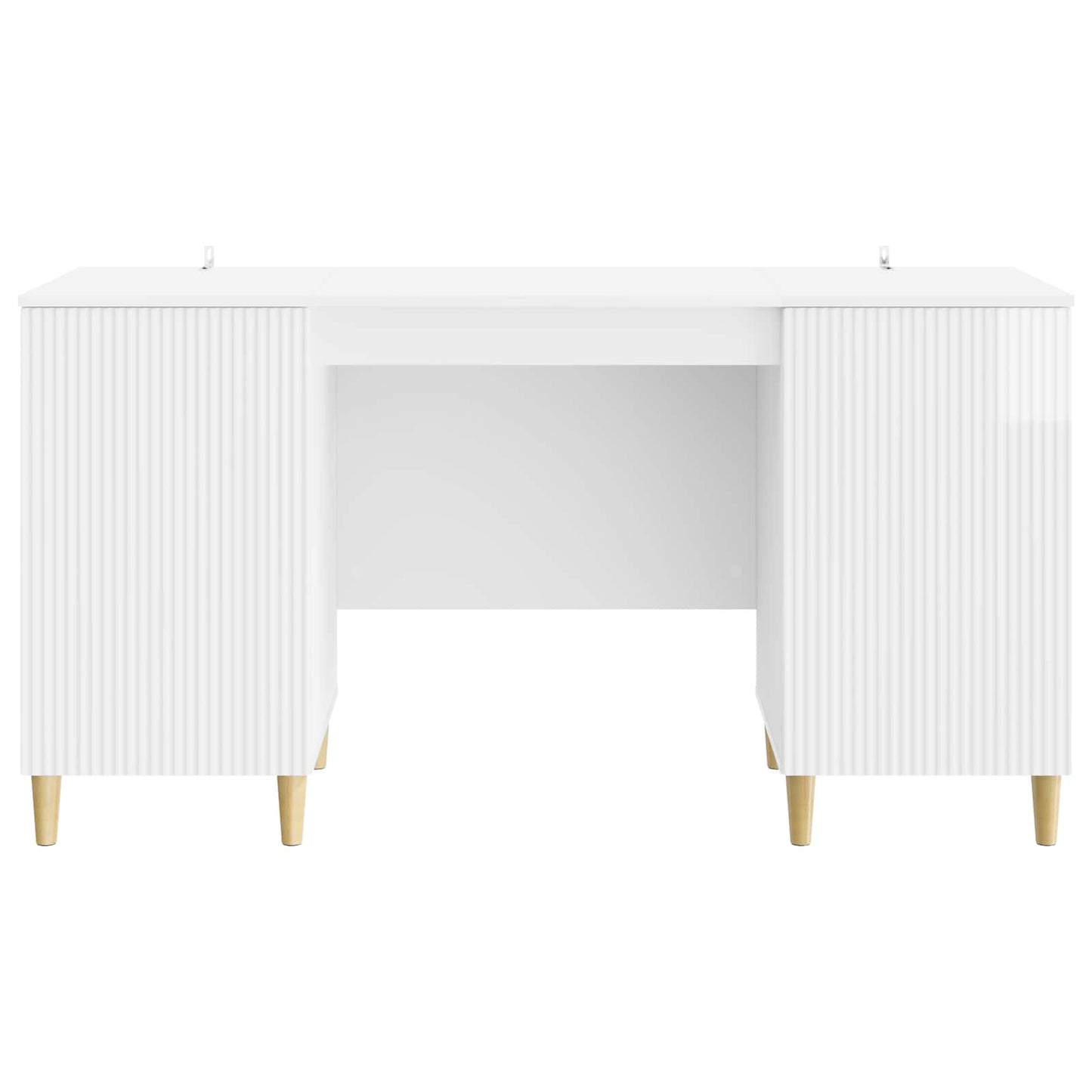 Desk High Gloss White 142.5 x 50 x 75 cm Engineered Wood
