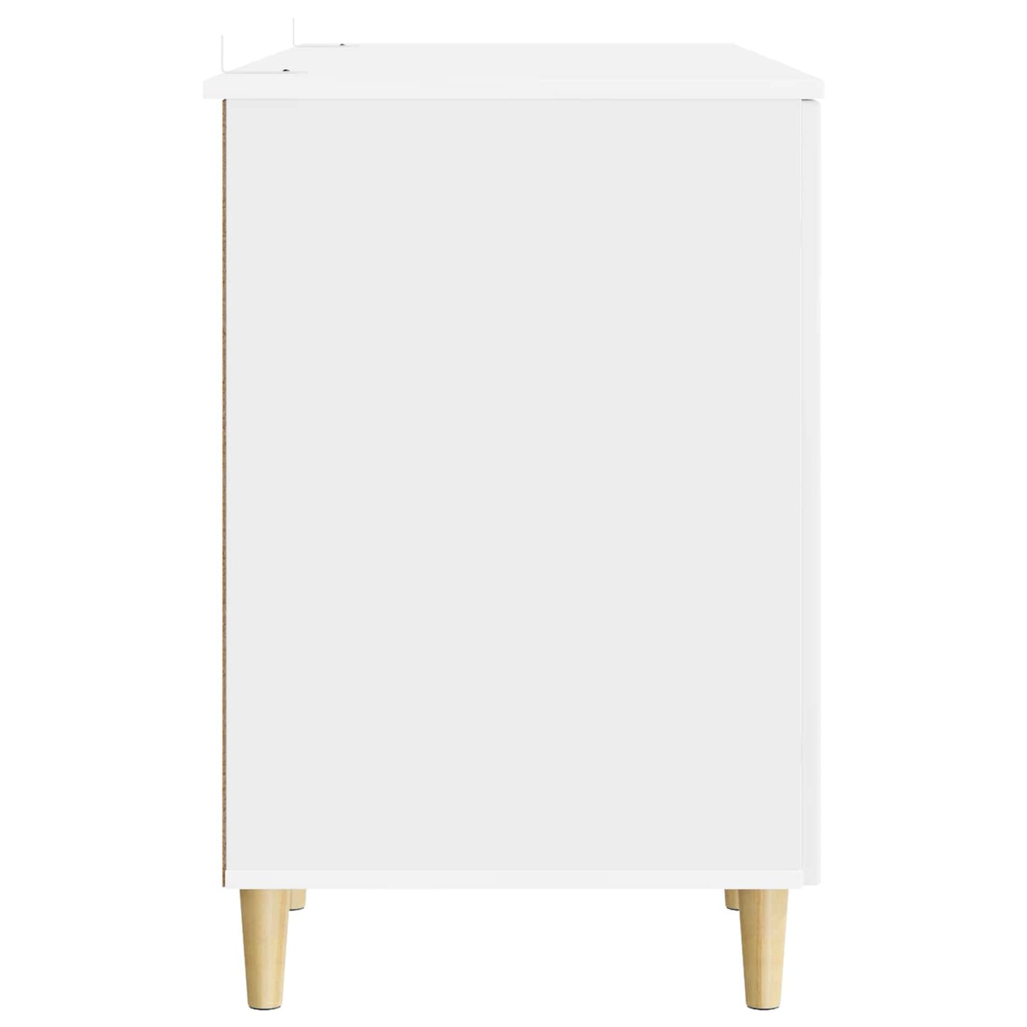 Desk High Gloss White 142.5 x 50 x 75 cm Engineered Wood