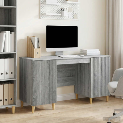 Desk with Shelf Grey Sonoma 142.5 x 50 x 75 cm Engineered Wood