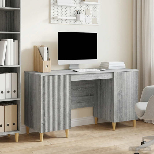 Desk with Shelf Grey Sonoma 142.5 x 50 x 75 cm Engineered Wood