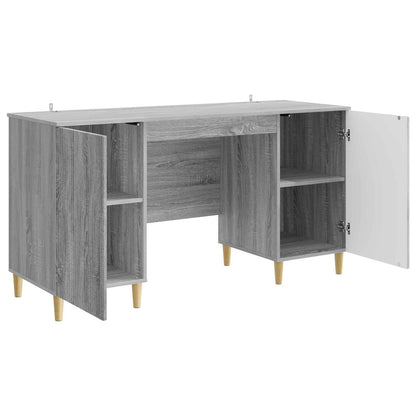Desk with Shelf Grey Sonoma 142.5 x 50 x 75 cm Engineered Wood