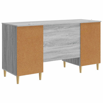 Desk with Shelf Grey Sonoma 142.5 x 50 x 75 cm Engineered Wood