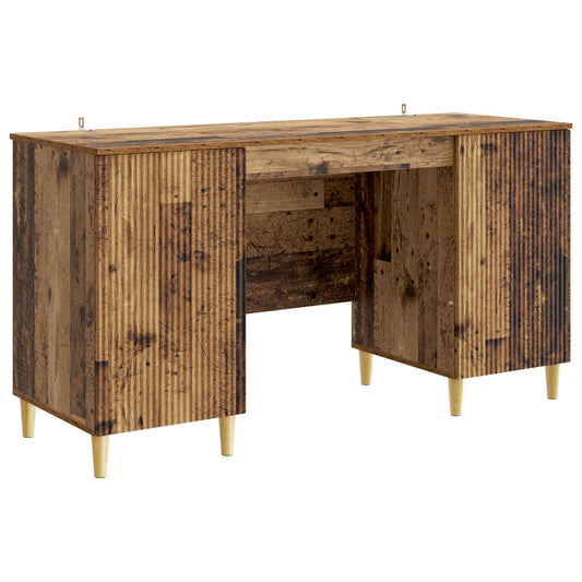 Desk with Shelf Old Wood 142.5 x 50 x 75 cm Engineered Wood