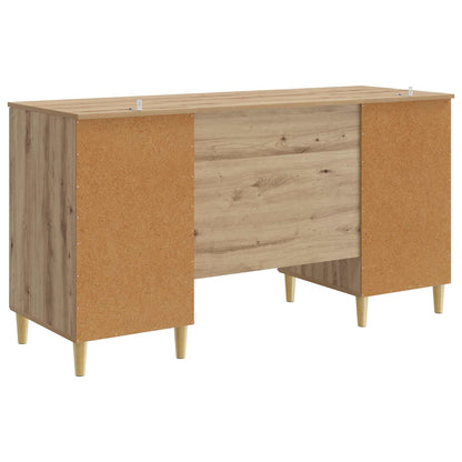 Desk with Shelf Artisan Oak 142.5 x 50 x 75 cm Engineered Wood