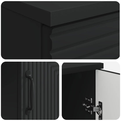 Desk with Shelf Black 142.5 x 50 x 75 cm Engineered Wood