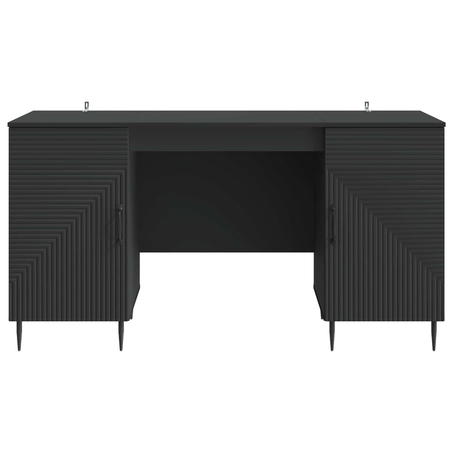 Desk with Shelf Black 142.5 x 50 x 75 cm Engineered Wood