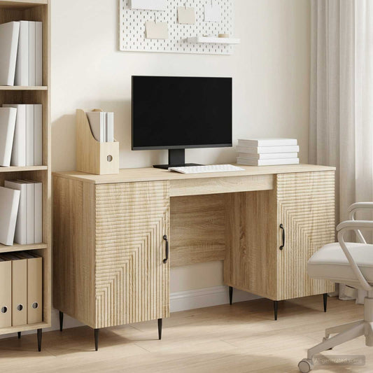 Desk Sonoma Oak 142.5 x 50 x 75 cm Engineered Wood
