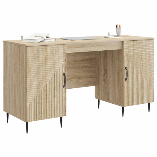 Desk with Shelf Sonoma Oak 142.5 x 50 x 75 cm Engineered Wood
