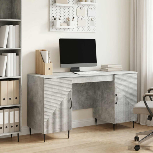 Desk Concrete Grey 142.5 x 50 x 75 cm Engineered Wood