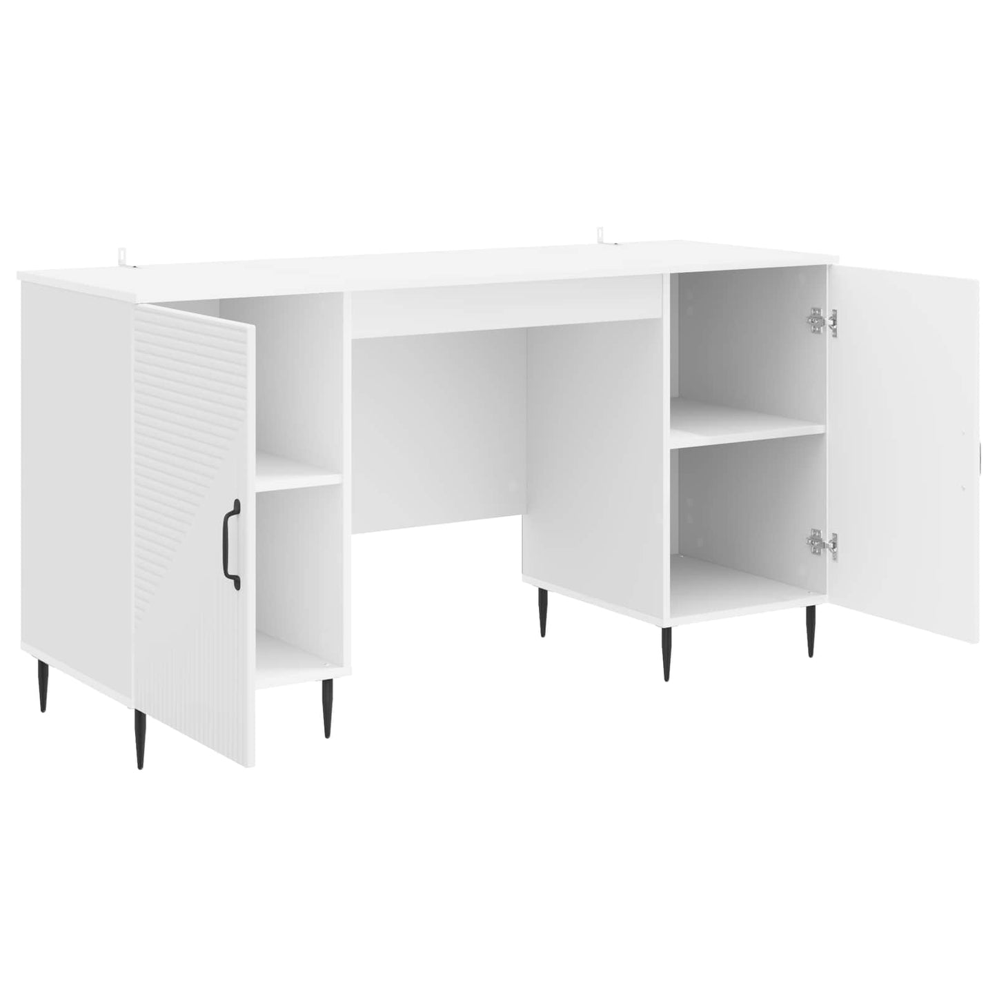Desk High Gloss White 142.5 x 50 x 75 cm Engineered Wood