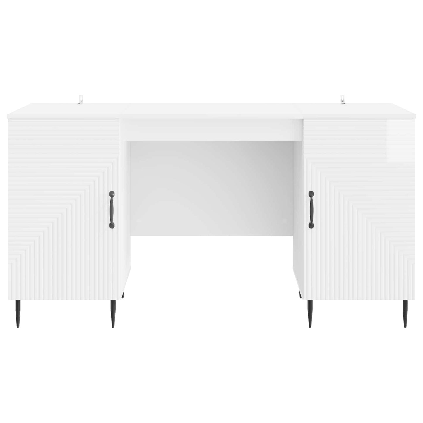 Desk High Gloss White 142.5 x 50 x 75 cm Engineered Wood