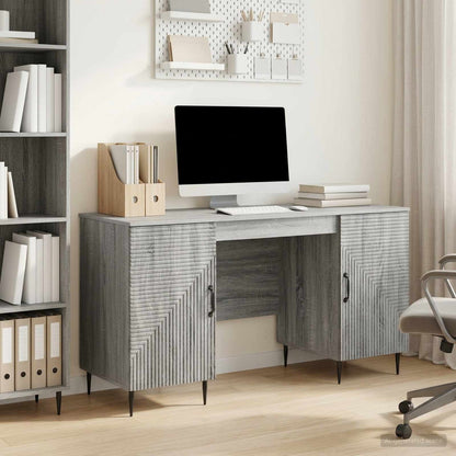 Desk with Shelf Grey Sonoma 142.5 x 50 x 75 cm Engineered Wood
