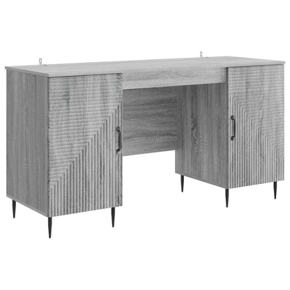 Desk with Shelf Grey Sonoma 142.5 x 50 x 75 cm Engineered Wood