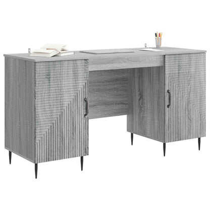 Desk with Shelf Grey Sonoma 142.5 x 50 x 75 cm Engineered Wood