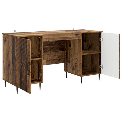 Desk with Shelf Old Wood 142.5 x 50 x 75 cm Engineered Wood