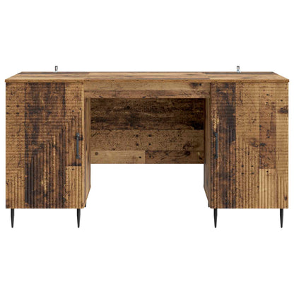 Desk with Shelf Old Wood 142.5 x 50 x 75 cm Engineered Wood