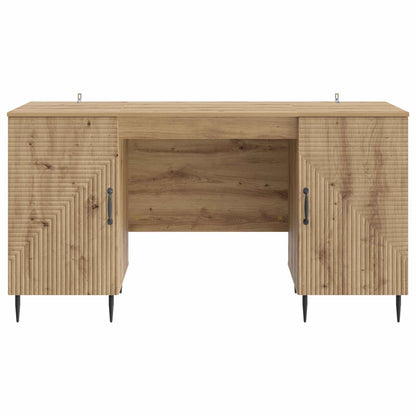 Desk with Shelf Artisan Oak 142.5 x 50 x 75 cm Engineered Wood
