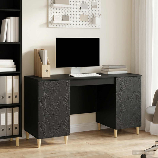 Desk Black 142.5 x 50 x 75 cm Engineered Wood