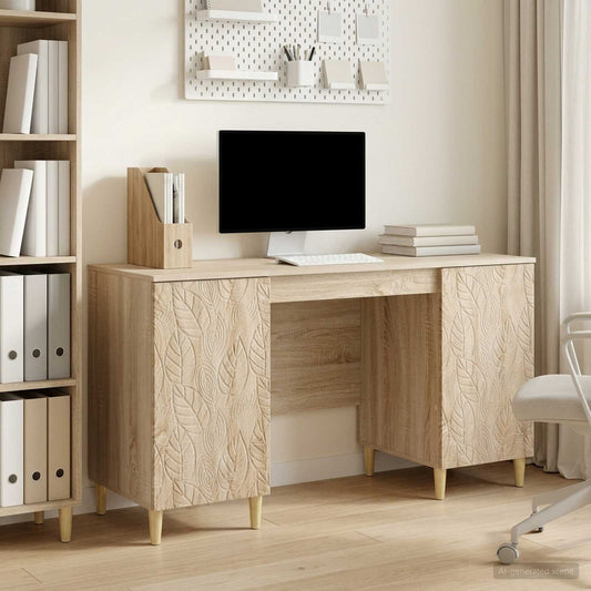 Desk Sonoma Oak 142.5 x 50 x 75 cm Engineered Wood