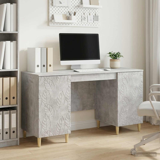 Desk Concrete Grey 142.5 x 50 x 75 cm Engineered Wood