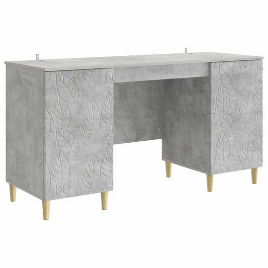 Desk Concrete Grey 142.5 x 50 x 75 cm Engineered Wood