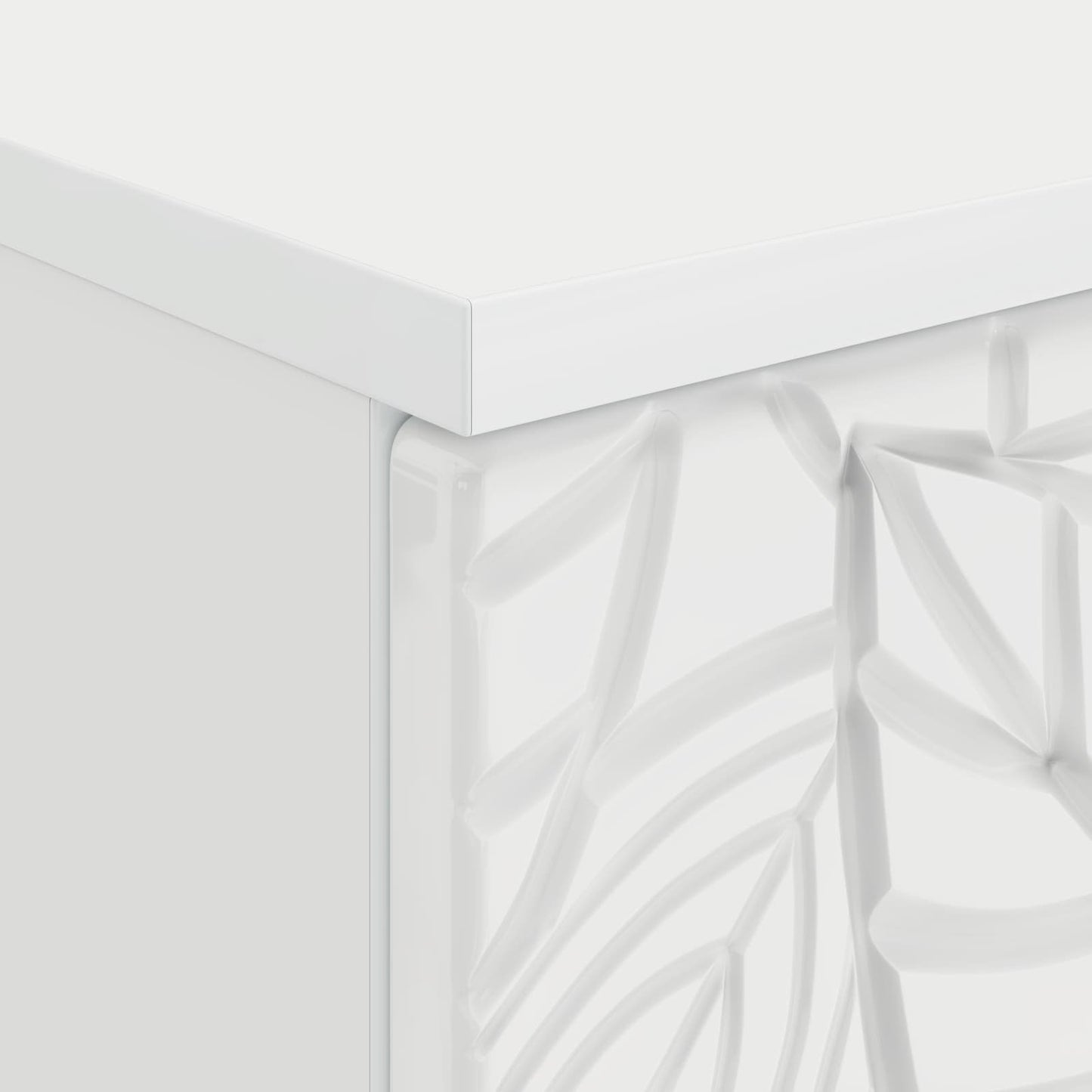 Desk High Gloss White Engineered Wood 142.5 x 50 x 75 cm