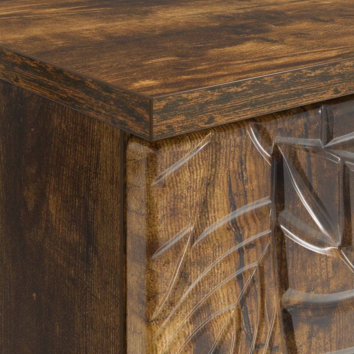 Desk Smoked Oak 142.5 x 50 x 75 cm Engineered Wood