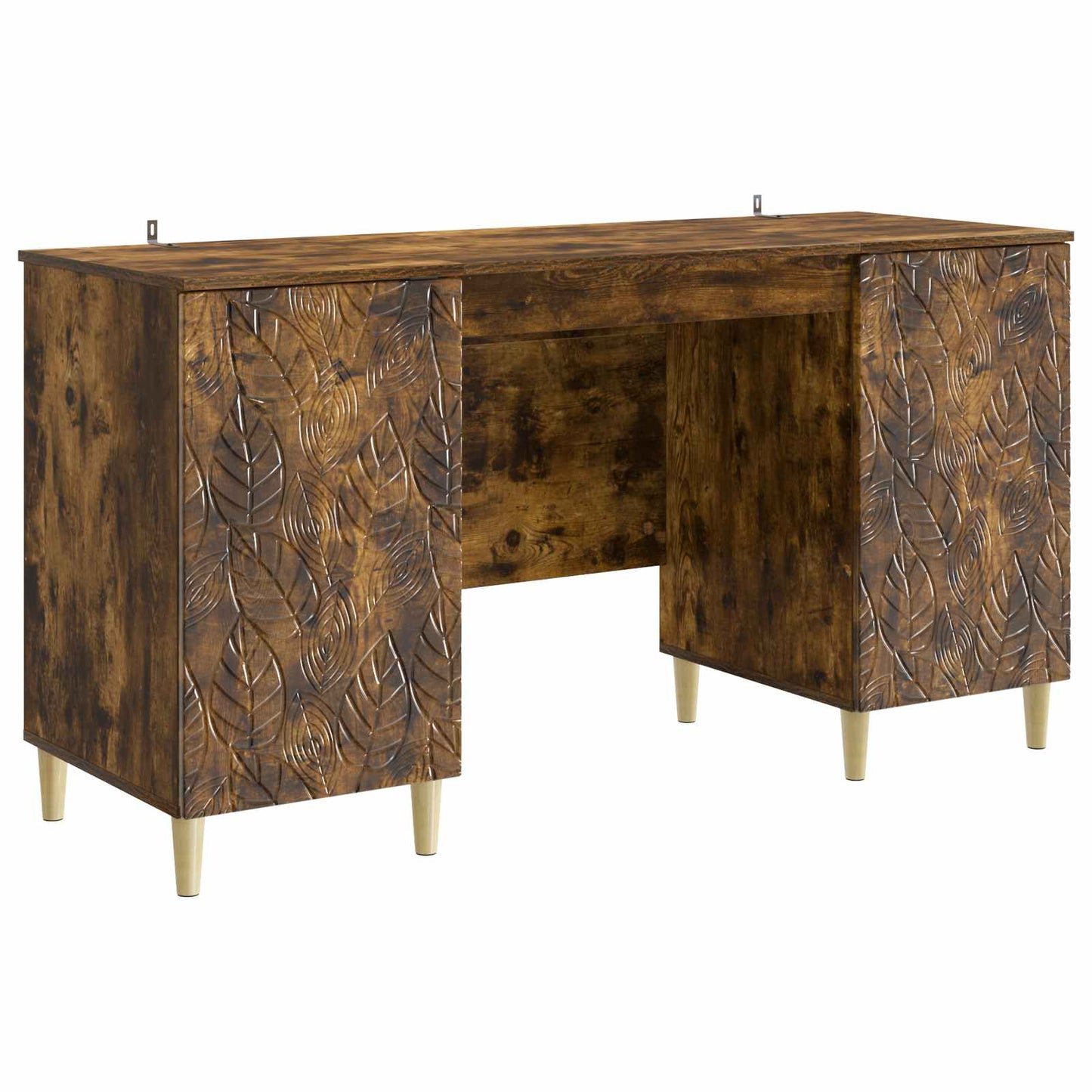 Desk Smoked Oak 142.5 x 50 x 75 cm Engineered Wood