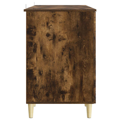 Desk Smoked Oak 142.5 x 50 x 75 cm Engineered Wood