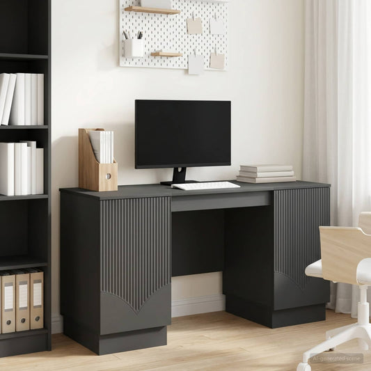 Desk Black 142.5 x 50 x 75 cm Engineered Wood