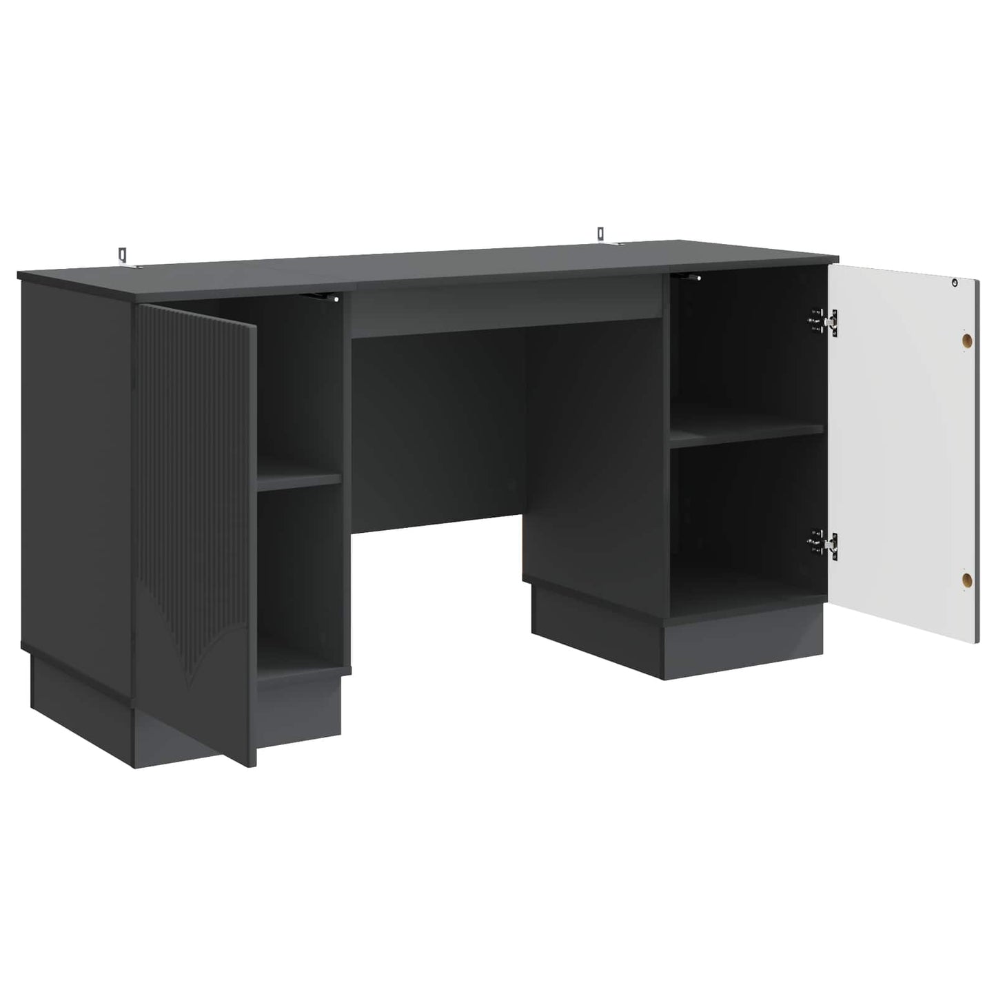 Desk with Shelf Black 142.5 x 50 x 75 cm Engineered Wood