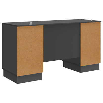 Desk with Shelf Black 142.5 x 50 x 75 cm Engineered Wood