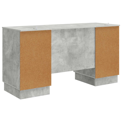 Desk with Door Concrete Grey 142.5 x 50 x 75 cm Engineered Wood