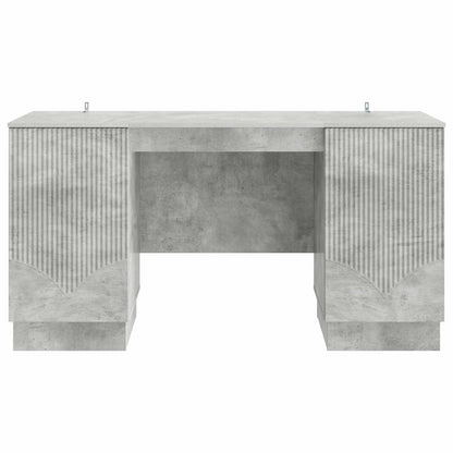 Desk with Door Concrete Grey 142.5 x 50 x 75 cm Engineered Wood
