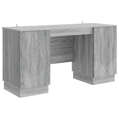 Desk with Shelf Grey Sonoma 142.5 x 50 x 75 cm Engineered Wood